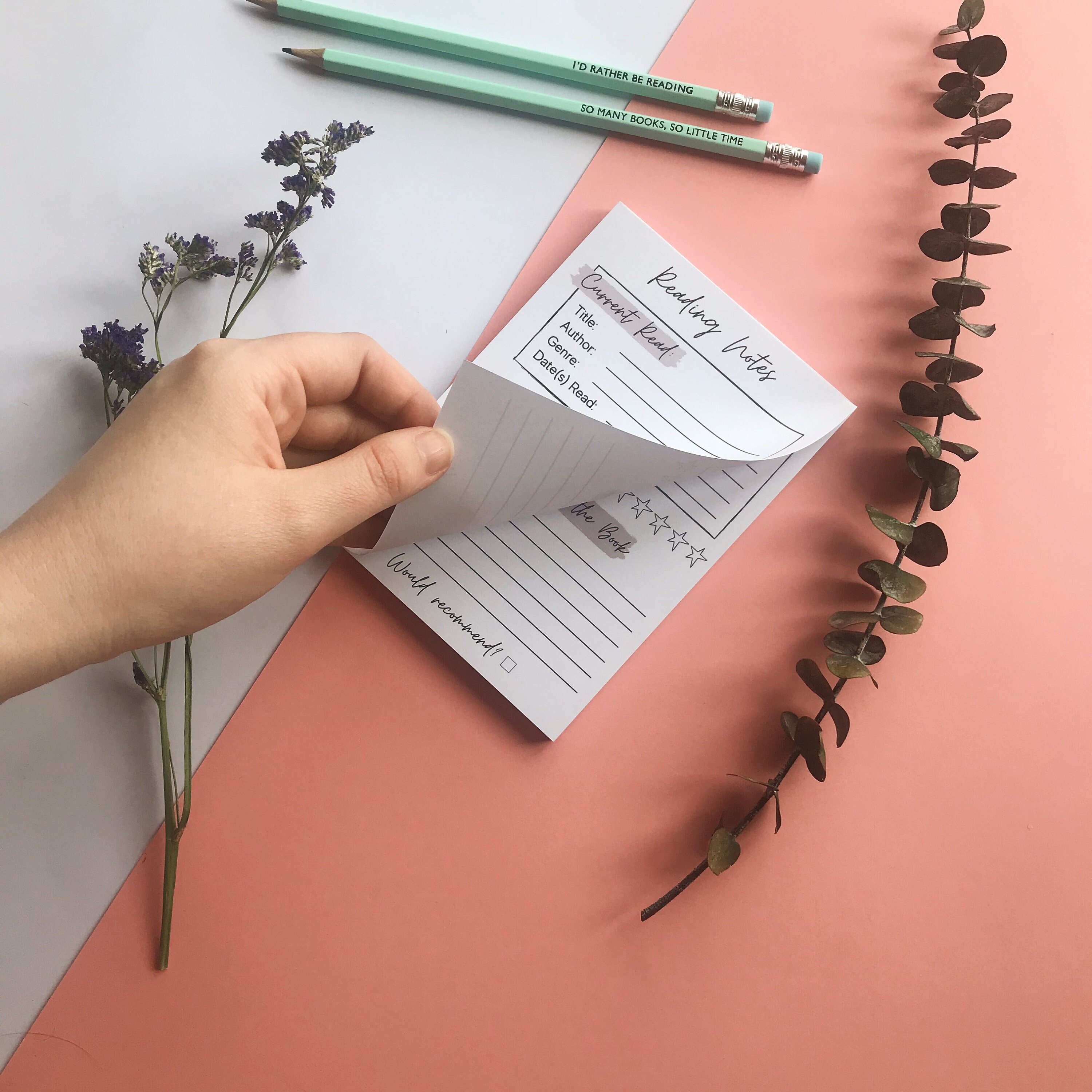 Reading Notes Notepad A6 Notepad for Book Reviews Book | Etsy