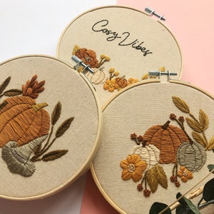 Witching Hour 6 Finished Embroidery Hoop Autumnal Fall Collection image 3