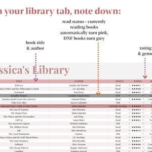 Book Tracker Spreadsheet | Digital Reading Log | Google Sheets image 3