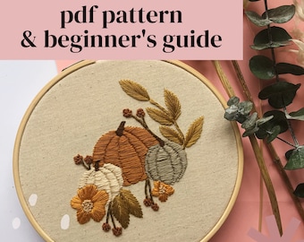 Pumpkin Patch | Hand Embroidery PDF Pattern | Beginners Instructions | Digital Download