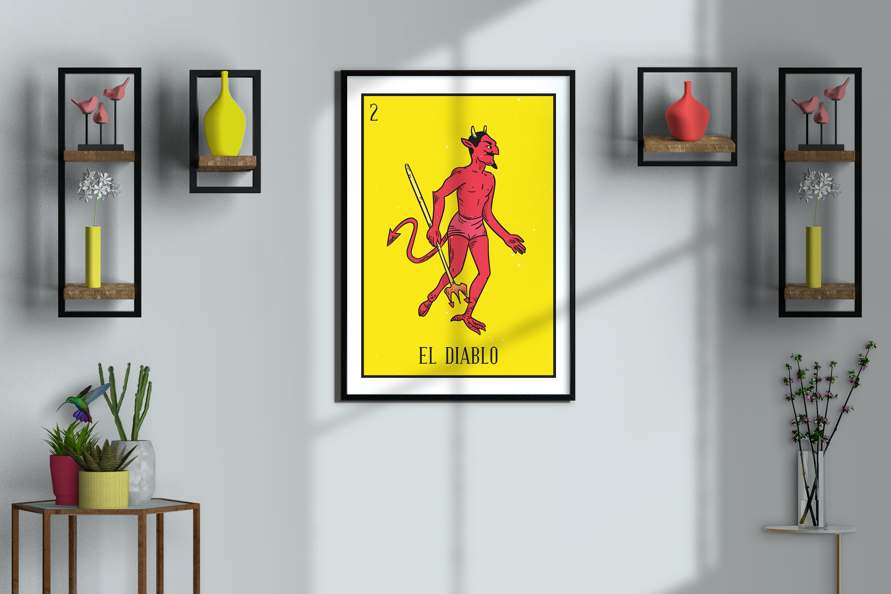 Loteria Poster El Diablo Mexican Printable Artwork DIGITAL Etsy