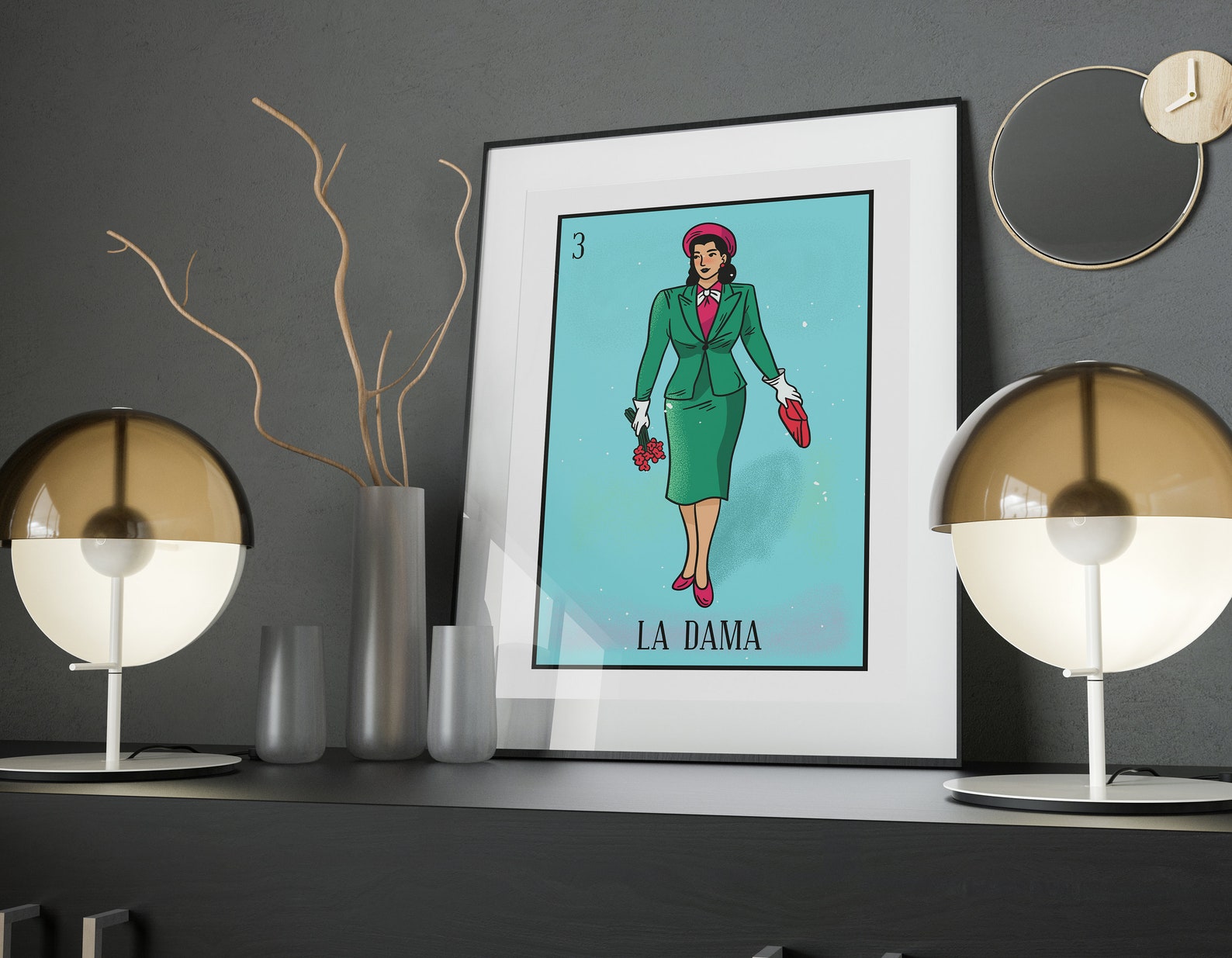Loteria Poster La Dama Mexican Printable Artwork DIGITAL Etsy