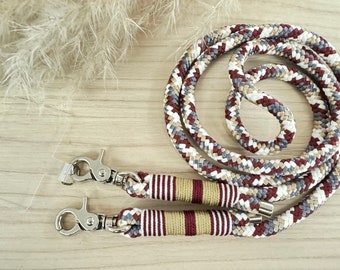 Rope phone chain. Beige, grey, silver.