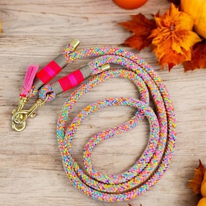 Handykette aus Tau. Bunt, Gold, mit personalisierten Sticker gratis. Handyband neon pink Flowerpower