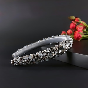 Gray Silver Wedding Hair Accessory