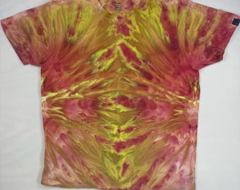 2XL Dragon skin tie dye tshirt with orange, yellow and red