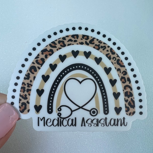 Stethoscope cheetah themed sticker, medical assistant sticker, stethoscope art, Medical inspired art, Nurse stickers, Waterproof Stickers