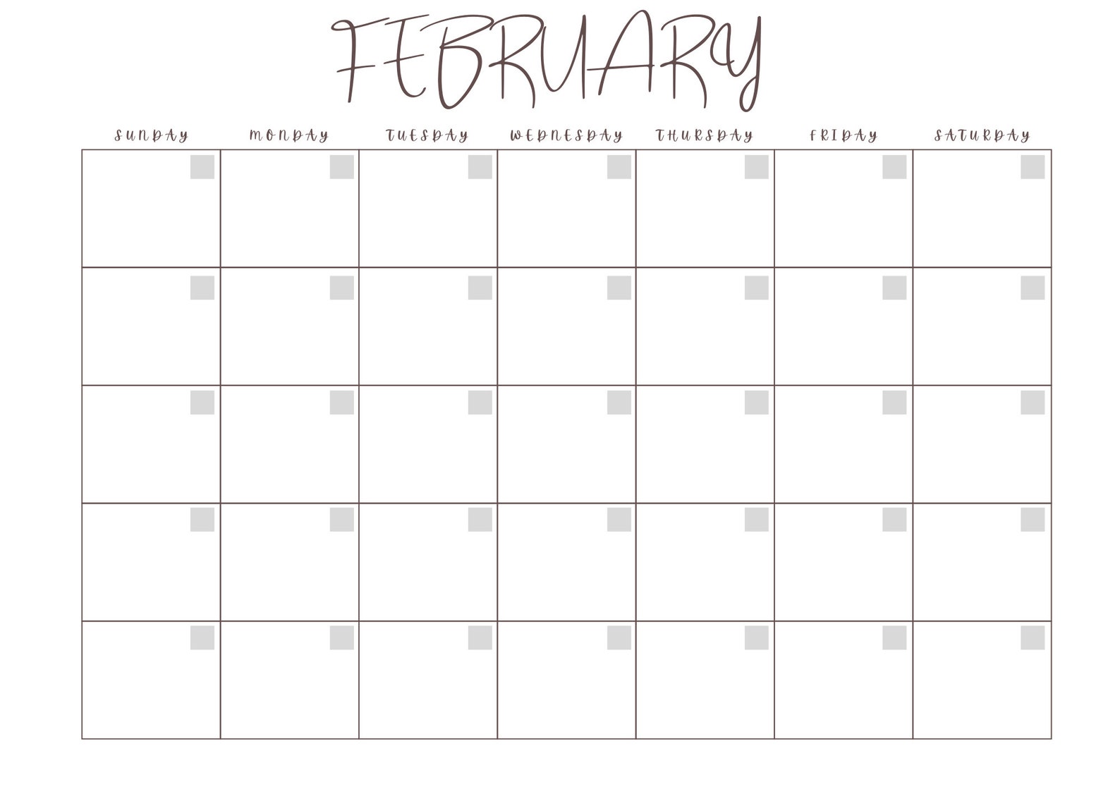 12 month Printable PDF Monthly Blank Calendar GoodnotesBasic - Etsy España