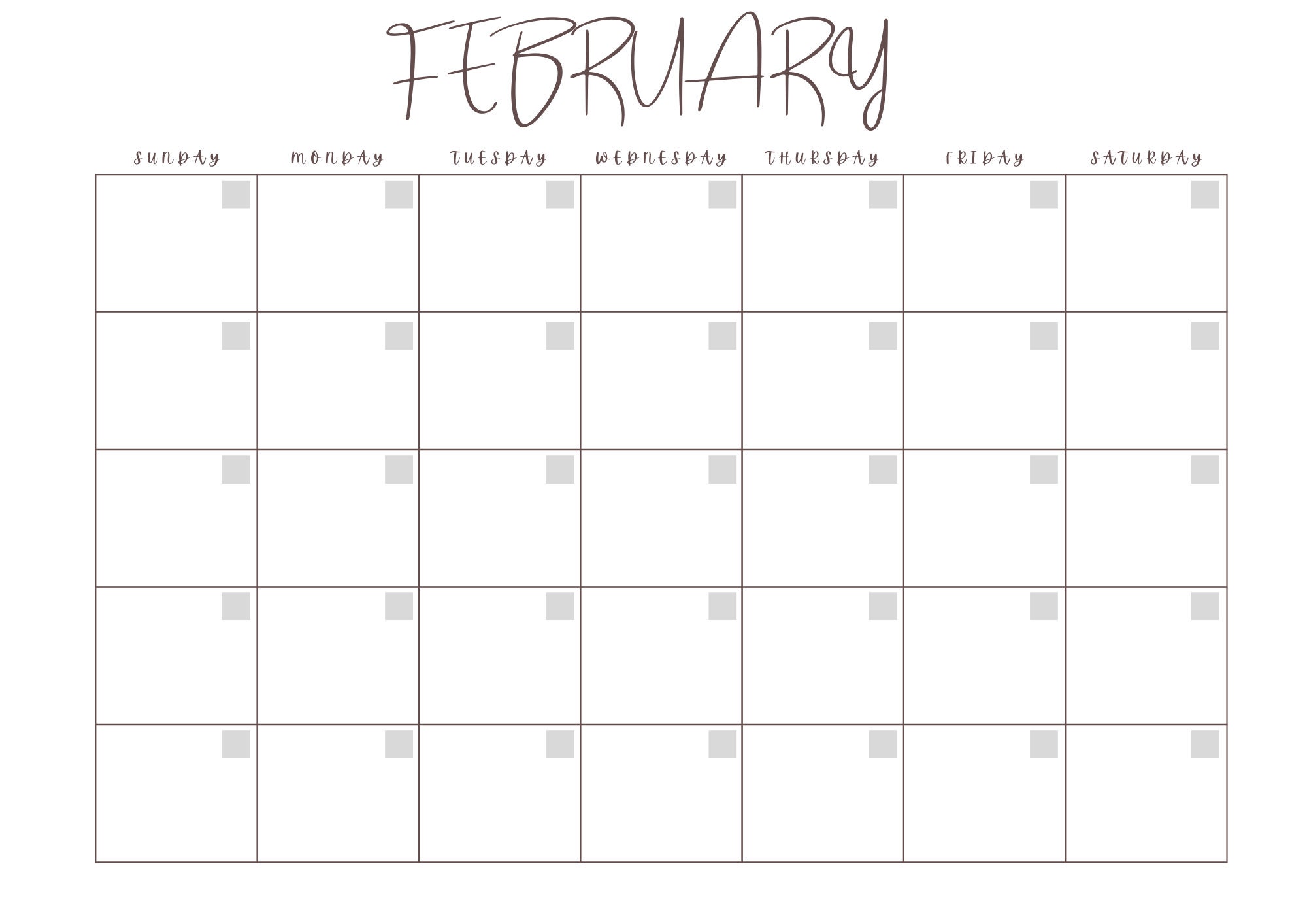 12 month printable pdf monthly blank calendar goodnotesbasic etsy
