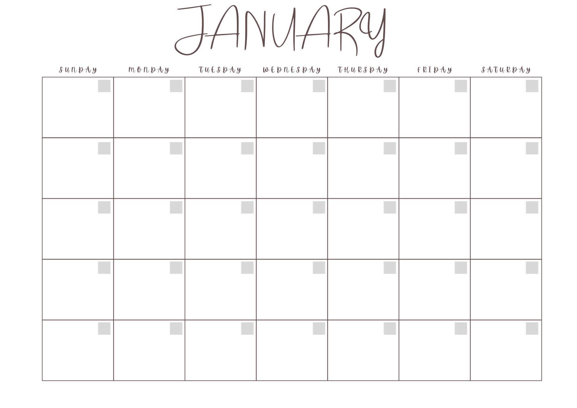 12 month Printable PDF Monthly Blank Calendar GoodnotesBasic Etsy España
