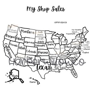Carte des ventes des États-Unis, carte des ventes des petites entreprises, carte des ventes procréer, carte des ventes à imprimer, page à colorier