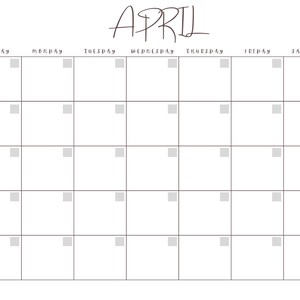 12 month Printable PDF Monthly Blank Calendar GoodnotesBasic | Etsy