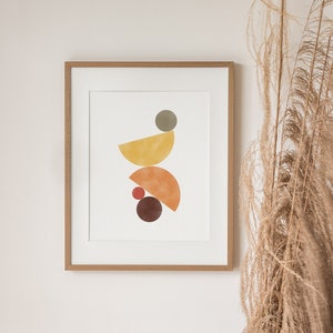 Semi Circles Downloadable Art,Geometric Printable Art,Mid Century Modern Print,Abstract Shapes Wall Art,Minimal Boho Wall Decor,Earth Tones