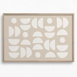 Semicircle Art Print,Downloadable Neutral Art,Mid Century Modern Printable Art,Boho Wall Print,Horizontal Beige Wall Art,Scandinavian Poster