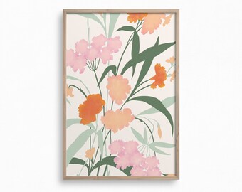 Downloadable Art Print,Flower Market Print,Trendy Wall Print,Floral Digital Print,Spring Summer Printable Art,Vintage Inspired Art