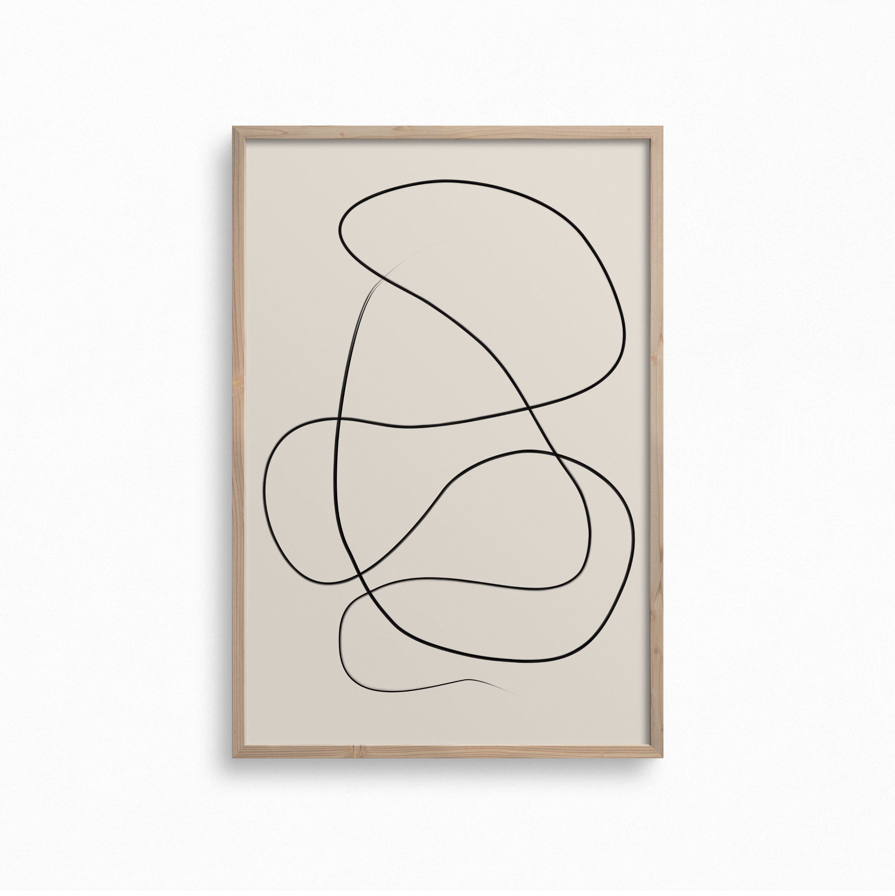 Abstract One Line Print,downloadable Neutral Art,beige Black Printable ...