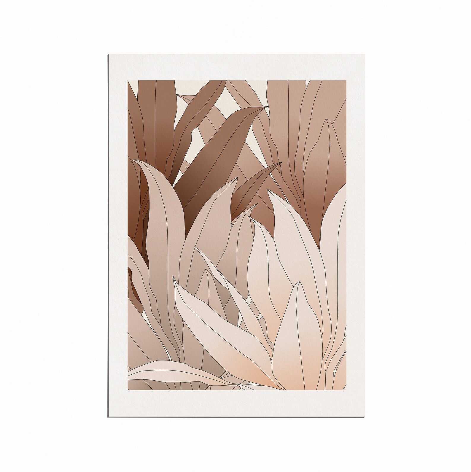 Blush Pink Flower Wall Artleaves Printbotany Printable Etsy