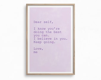 Danish Pastel Wall Art,Lilac Downloadable Art,Inspirational Art,Purple Aesthetic Poster,Motivational Typography Printable Art,Quote Print
