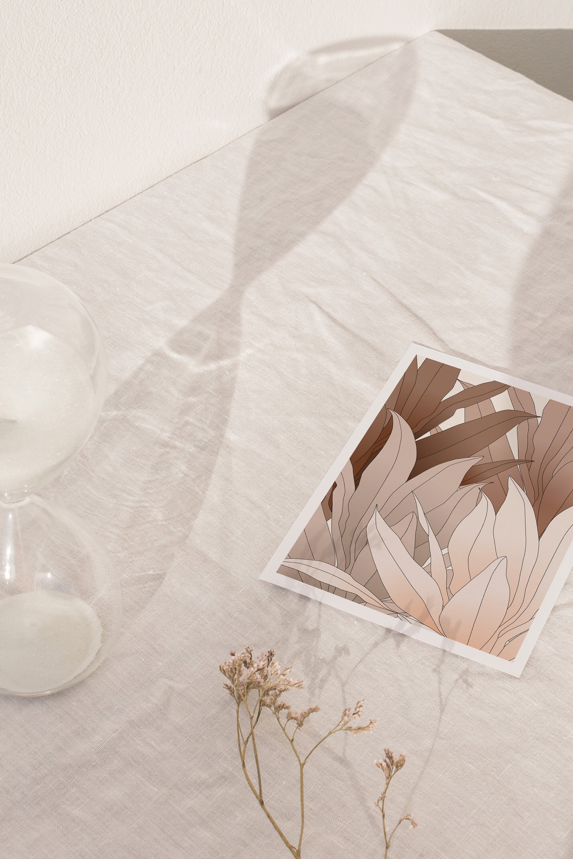 Blush Pink Flower Wall Artleaves Printbotany Printable Etsy