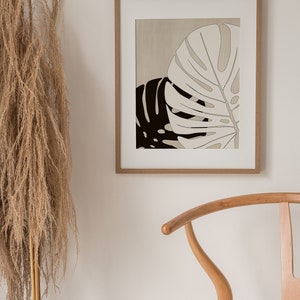 Monstera Print,Botanical Wall Art,Leaf Printable Wall Art,Botany Print,Digital Download,Minimalist Print,Modern Home Decor,Contemporary Art image 4