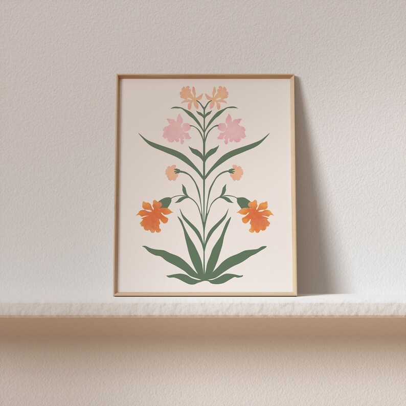 Vintage Inspired Art,Floral Digital Print,Downloadable Art Print,Spring Summer Printable Art,Flower Market Print,Trendy Boho Wall Print image 4