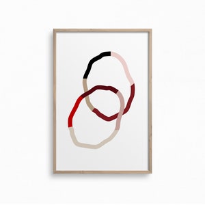 Arte de pared geométrico abstracto, arte neutro descargable, arte imprimible colorido, obra de arte minimalista, decoración de pared boho, impresión de póster minimalista moderno