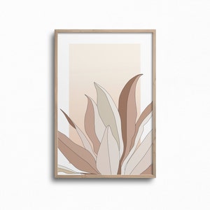 Blush Pink Wall Art,Flower Printable Artwork,Neutral Botany Print,Digital Download,Abstract Minimalist Leaf Print,Modern Floral Home Decor