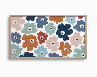 Samsung Frame TV Art,Cute Spring Summer Flowers Art for TV,Colourful Tones Floral Digital Download Art