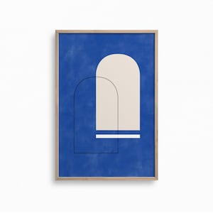 Geometric Blue Downloadable Art,Arch Print,Minimal Boho Wall Decor,Mid Century Modern Art Print,Minimalist Print,Abstract Printable Art