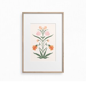 Vintage Inspired Art,Floral Digital Print,Downloadable Art Print,Spring Summer Printable Art,Flower Market Print,Trendy Boho Wall Print image 2