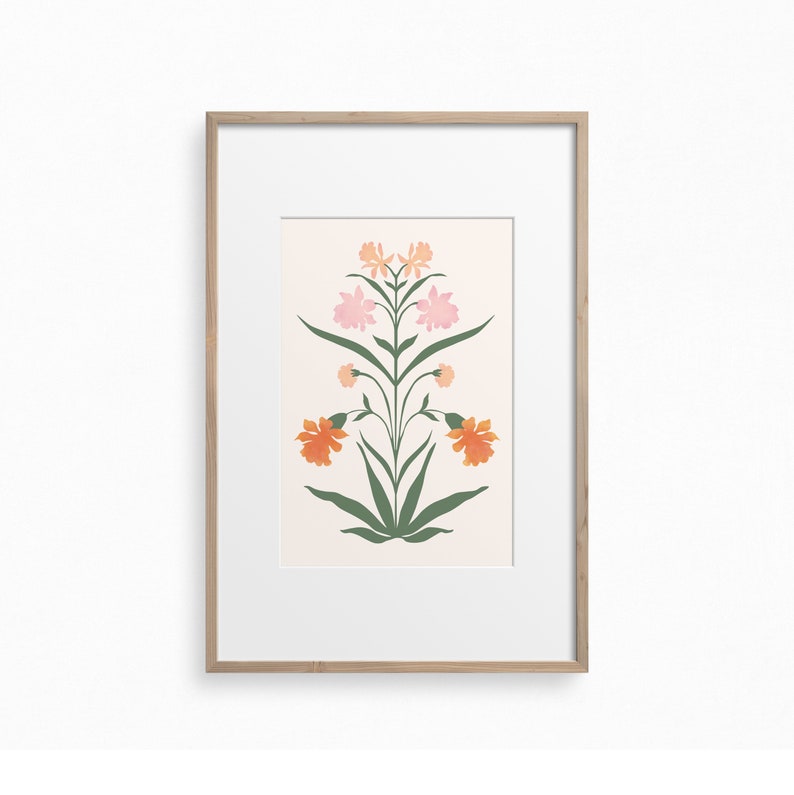 Vintage Inspired Art,Floral Digital Print,Downloadable Art Print,Spring Summer Printable Art,Flower Market Print,Trendy Boho Wall Print image 2