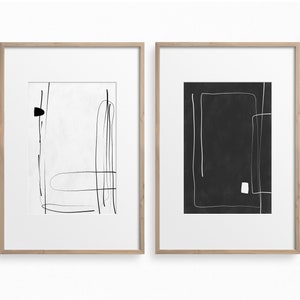 Black and White Print Set of 2,downloadable Abstract Art,japandi Art ...