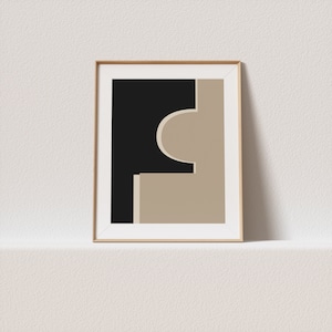 Geometric Downloadable Art,Neutral Printable Art,Beige Black Wall Art,Minimalist Art Print,Modern Scandinavian Art,Minimal Home Office Decor