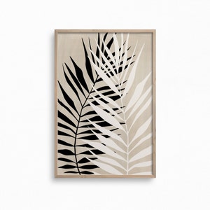 Botany Print,Palm Leaf Print,Botanical Wall Art,Neutral Wall Art,Digital Download,Minimalist Printable Art,Nature Print,Bedroom Wall Decor
