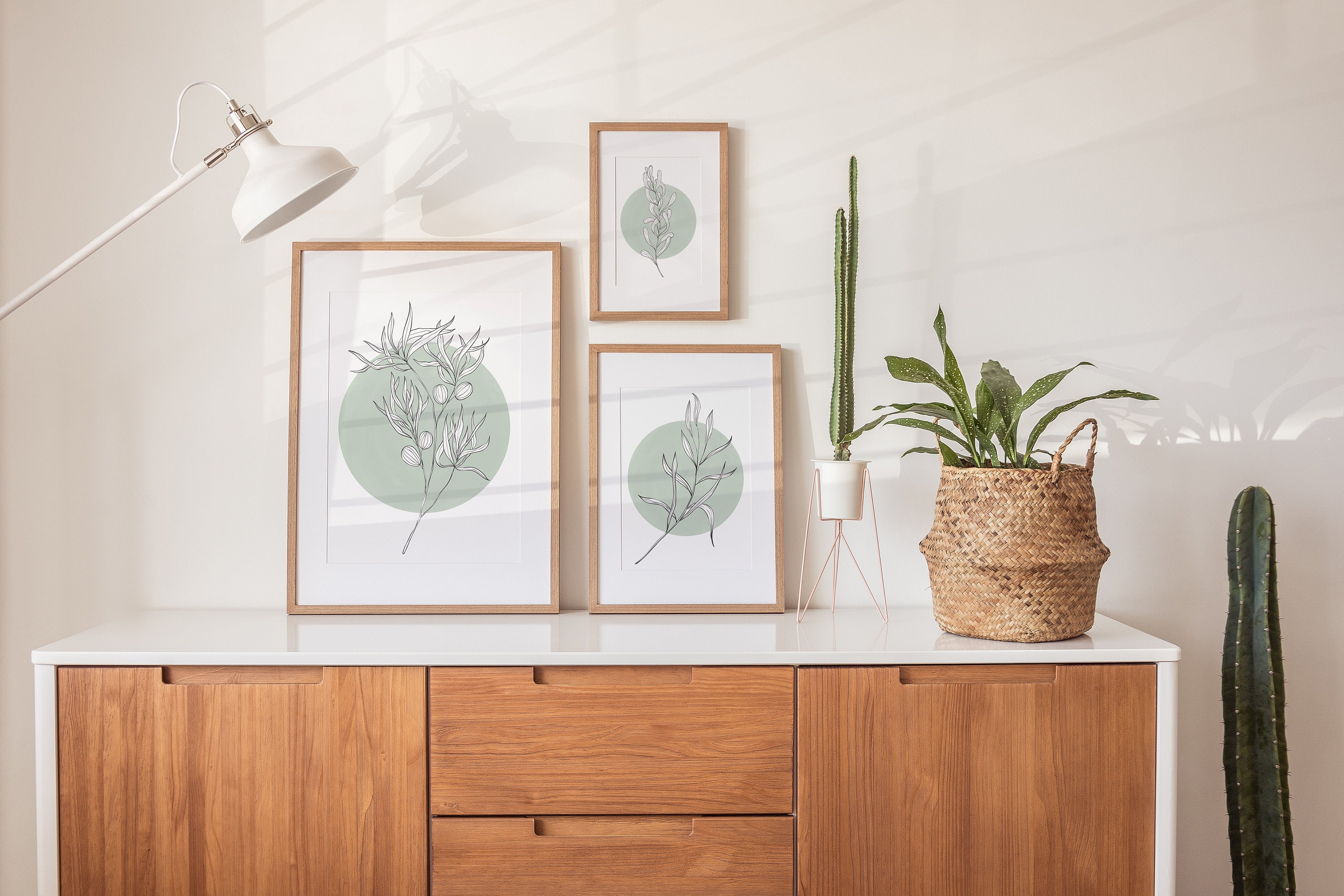 Flower Line Artset of 3 Botanical Wall Artminimalist Botany | Etsy