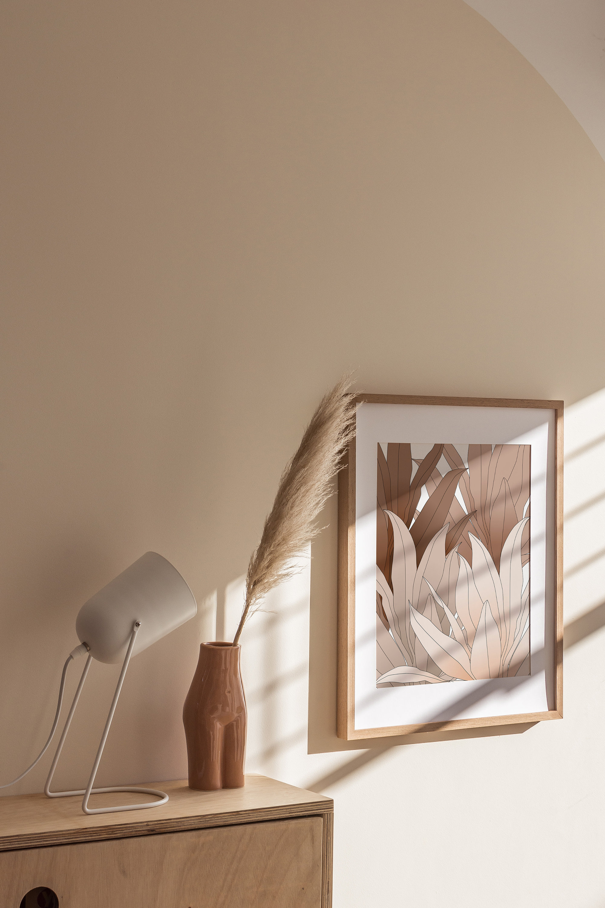 Blush Pink Flower Wall Artleaves Printbotany Printable Etsy