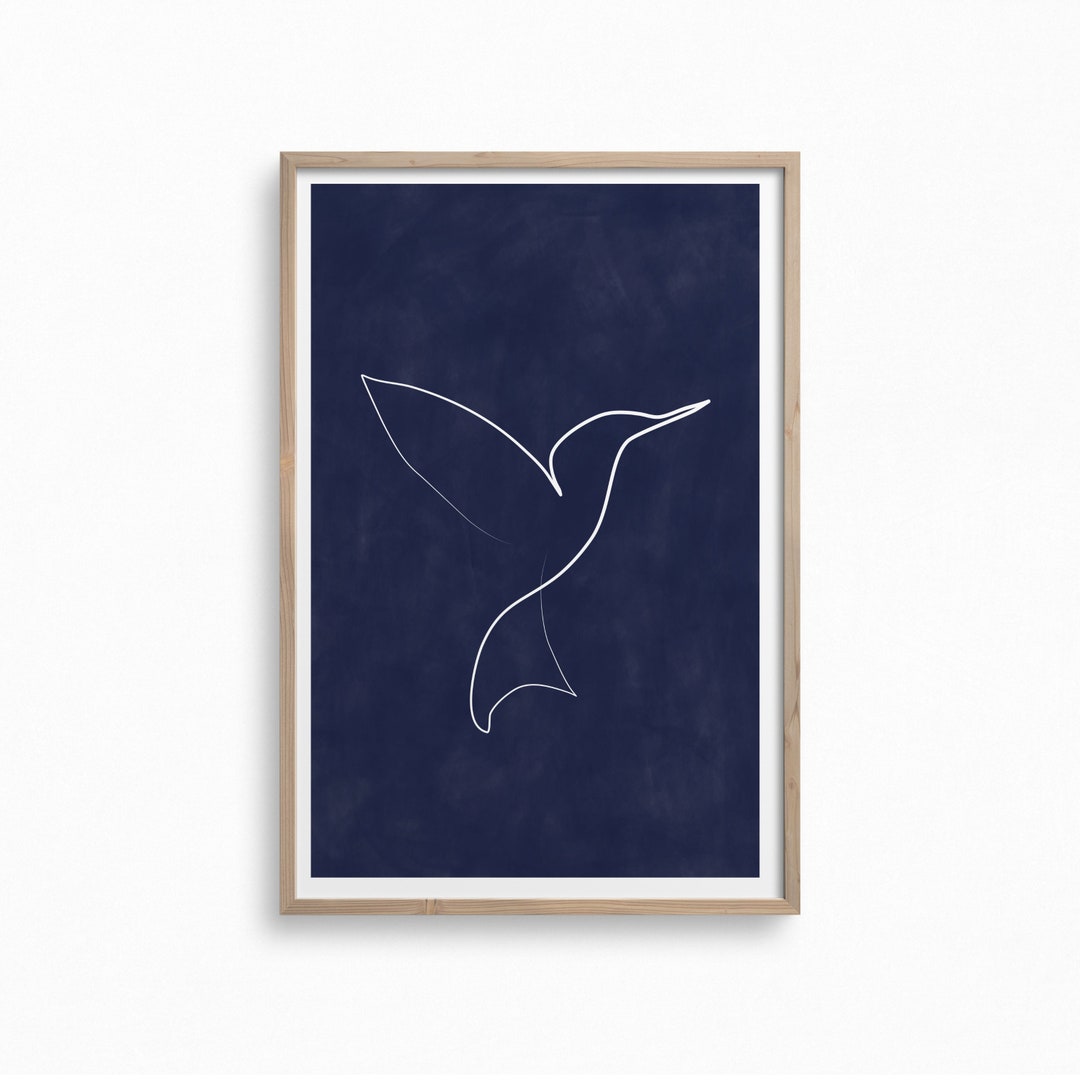 Winter Bird Wall Artdownloadable Minimalist Christmas Etsy