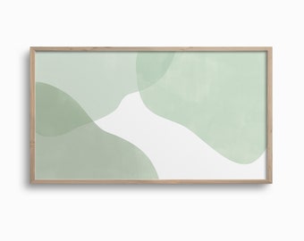 Abstract Samsung Frame TV Art,Simple Minimalist Organic Shapes Art,Pastel Neutral Tones Art,Light Green Colour Digital TV Art