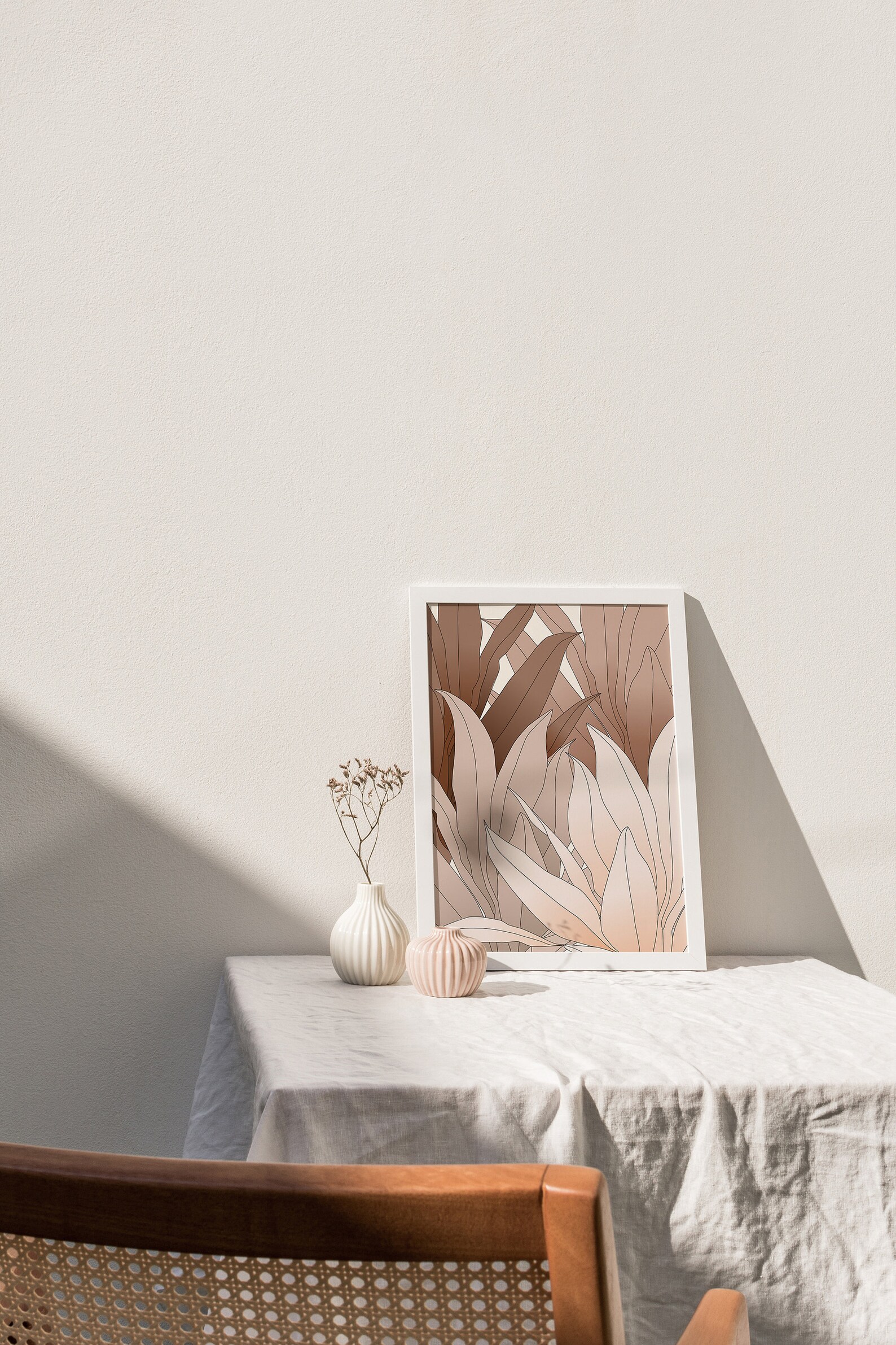 Blush Pink Flower Wall Artleaves Printbotany Printable Etsy