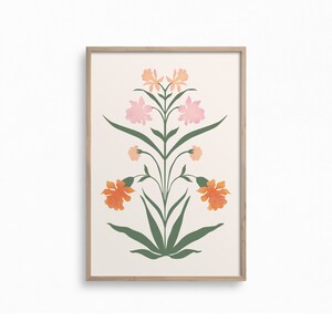 Vintage Inspired Art,Floral Digital Print,Downloadable Art Print,Spring Summer Printable Art,Flower Market Print,Trendy Boho Wall Print image 1