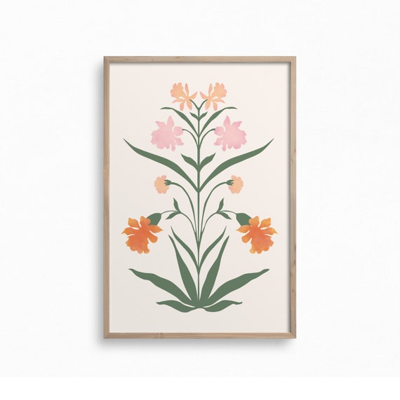 Vintage Inspired Art,Floral Digital Print,Downloadable Art Print,Spring Summer Printable Art,Flower Market Print,Trendy Boho Wall Print