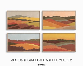 Landscape Samsung Frame TV Art Set of 4,Colourful Country Scenery Frame TV Bundle,Autumn Summer Art for TV,Modern Farmhouse Art