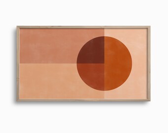 Samsung Frame TV Art,Geometric Art for TV,Terracotta Painting,Minimalist Abstract Artwork,Mid Century Art,Bauhaus Digital TV Download