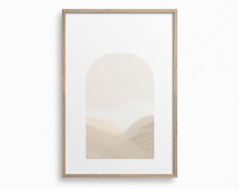 Abstrakte Berglandschaft, neutrale Erdtöne (Digitaler Download)