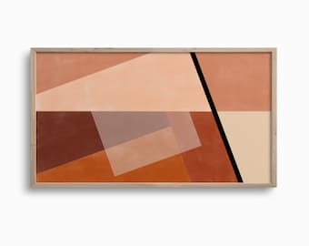 Samsung Frame TV Art,Bauhaus Art for TV,Abstract Geometric Artwork,Terracotta Art,Mid Century Modern Art,Digital TV Download