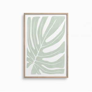 Sage Green Botany Print,Downloadable Monstera Print,Botanical Wall Art,Neutral Printable Art,Nature Print,Danish Pastel Art,Boho Wall Decor