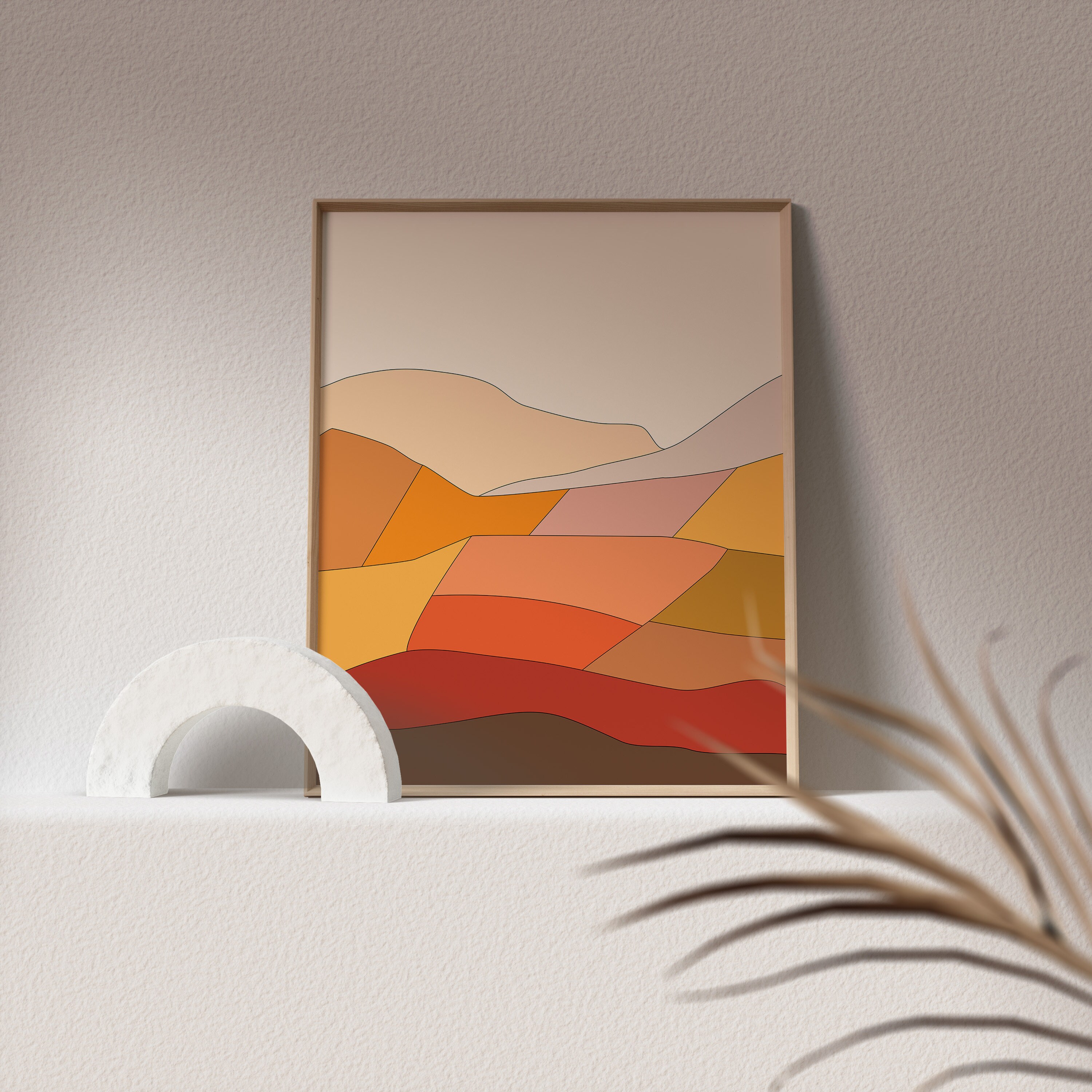 Downloadable Burnt Orange Landscape Printterracotta Mountain - Etsy