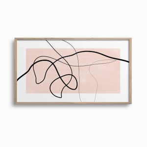 Samsung Frame TV Art,Light Aesthetic Art for TV,Abstract One Line Art,Neutral Art,Minimalist Line Drawing,Trendy Art,Digital TV Download