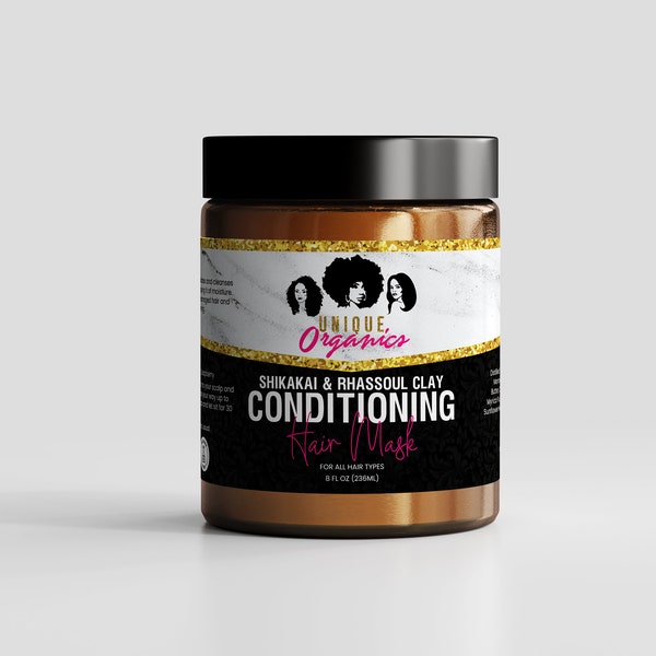 Deep Conditioning Shikakai Moroccan Rhassoul Clay, Anti-Shedding, Moisturizing Hair Mask, Works for All Hair Types, Organic