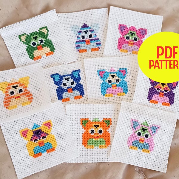 Furbies Set, Cross Stitch Pattern, Digital File, Instant Download